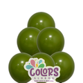 Verde olivo b/100 globos 12"