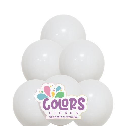 Blanco b/100 globos 12"