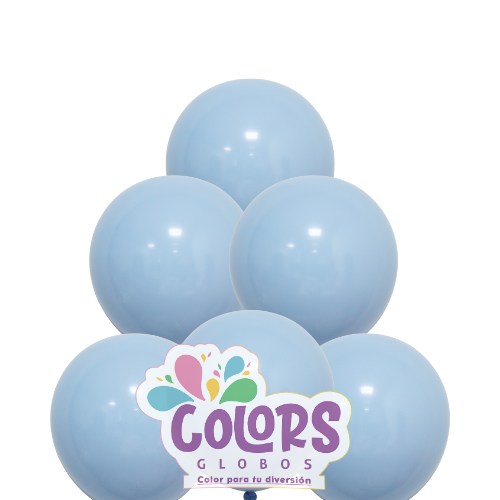 AZUL PASTEL B/100 GLOBOS 12"